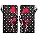 Huawei Raven LTE H892L Case, H892G Raven Wallet case by iViva For Luxury Magnetic ID Folio Credit Card Slots Wallet Case (Polka Dot Heart)