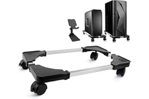 Seloom Computer Tower Stand, Adjustable Mobile CPU Stand with Rolling Caster Wheels, PC Tower Stand Holder for Floor Carpet G