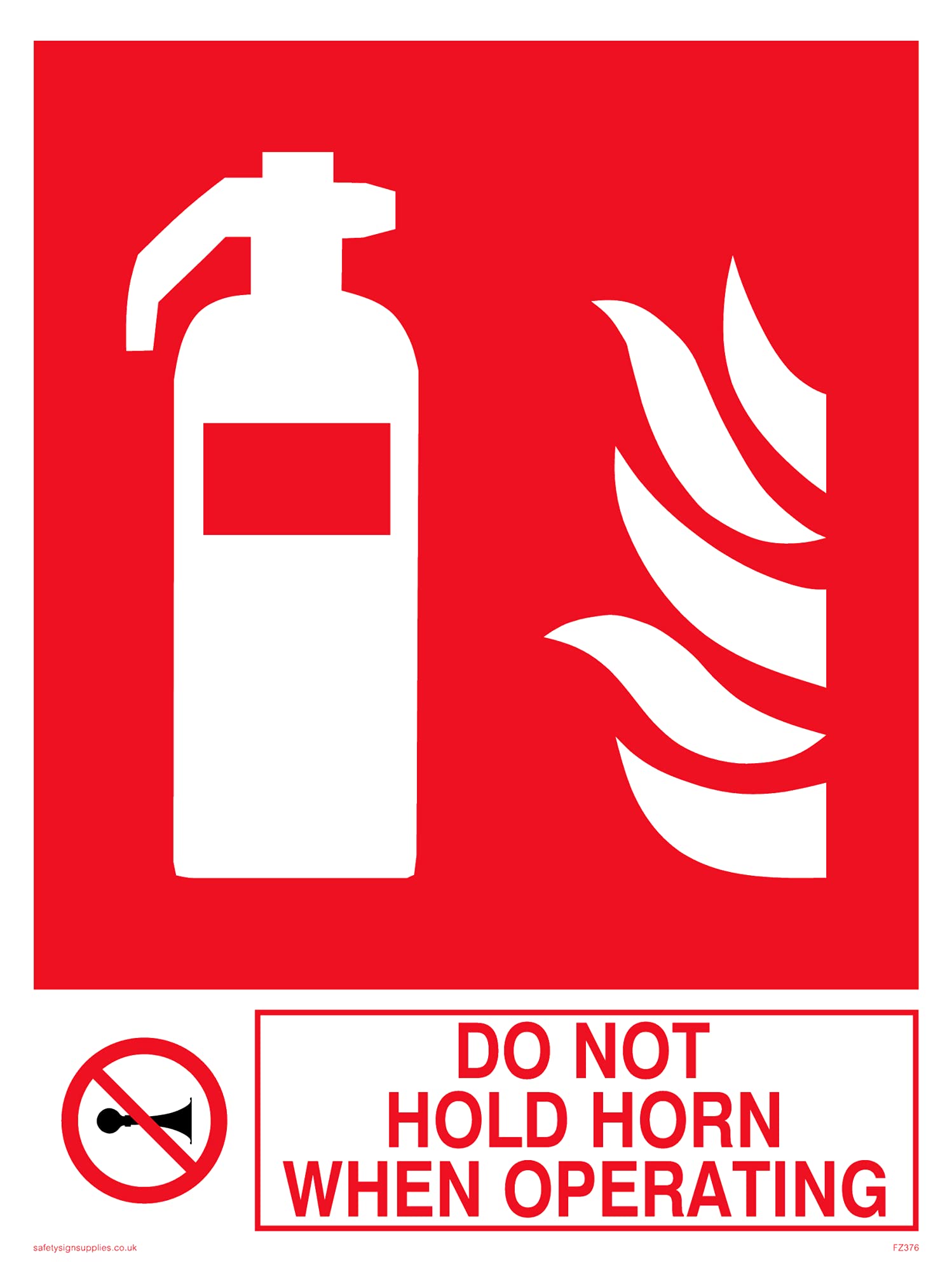 Pack of five - Do Not Hold Horn When Operating Sign - 150x200mm - A5P