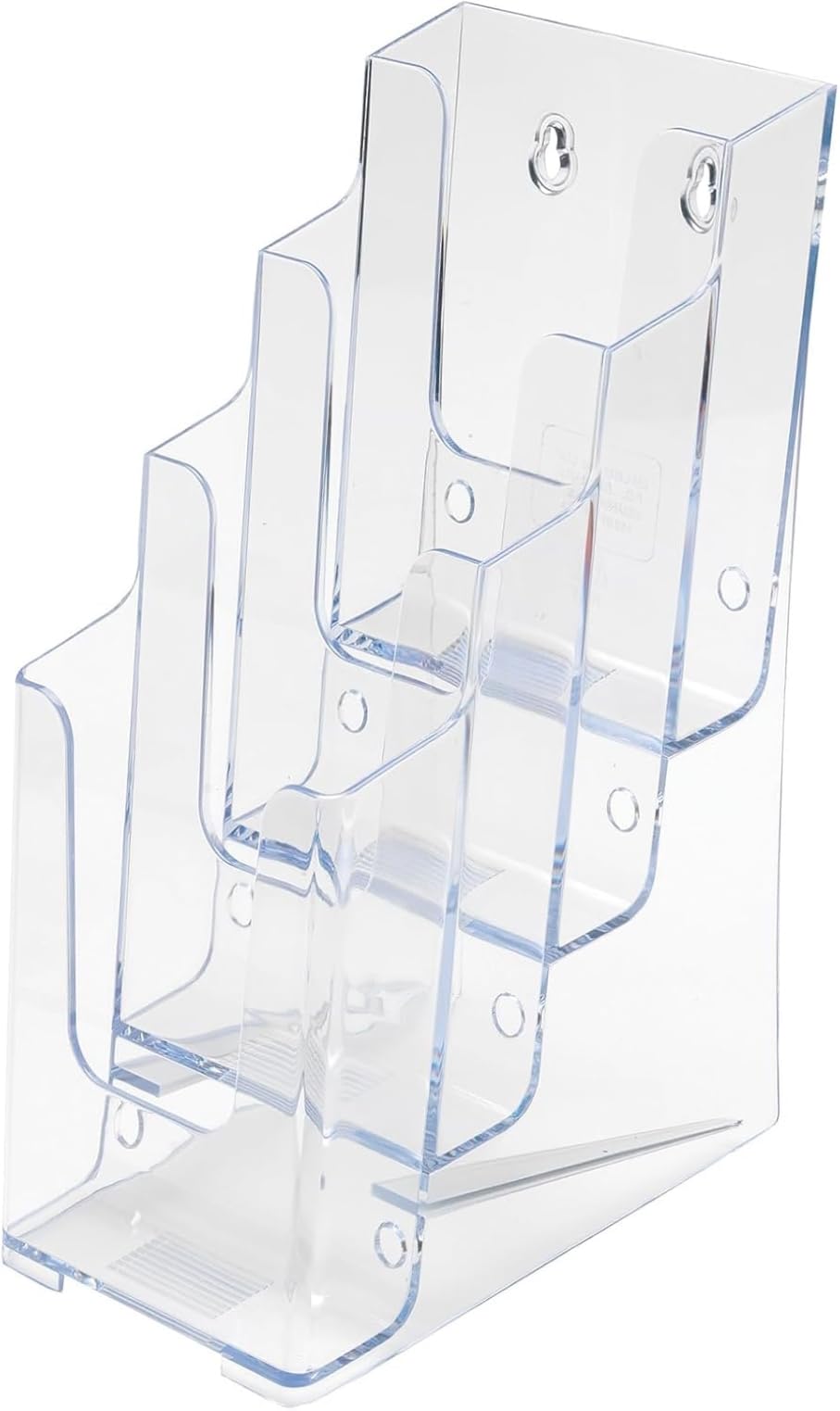 Deflecto Countertop 4 Tier 4 Pocket 1/3 A4 (DL Size) Portrait Multi-Tier Literature Holder - Magazine File Holder - Leaflet Holder Wall Mounting — image 1