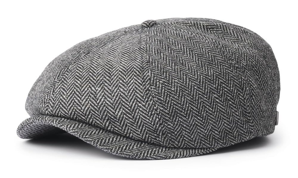 Brixton Men’s Brood Snap Cap X-Large Grey/Black – with Snap-Lock Brim