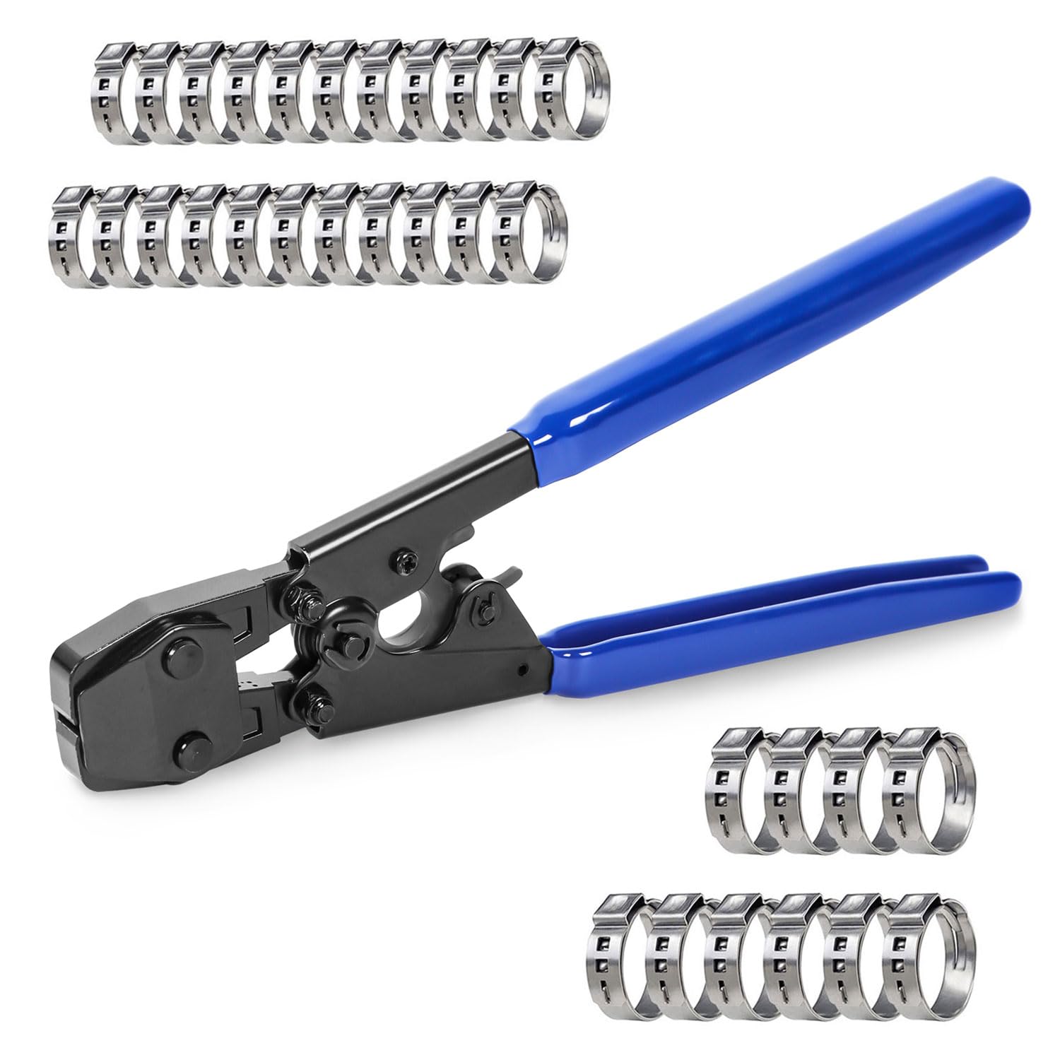 Mua Pex Pipe Cinch Clamp Tool Ratchet Crimping Removing Function Tool Kit with 22 PCS 1/2 Inch