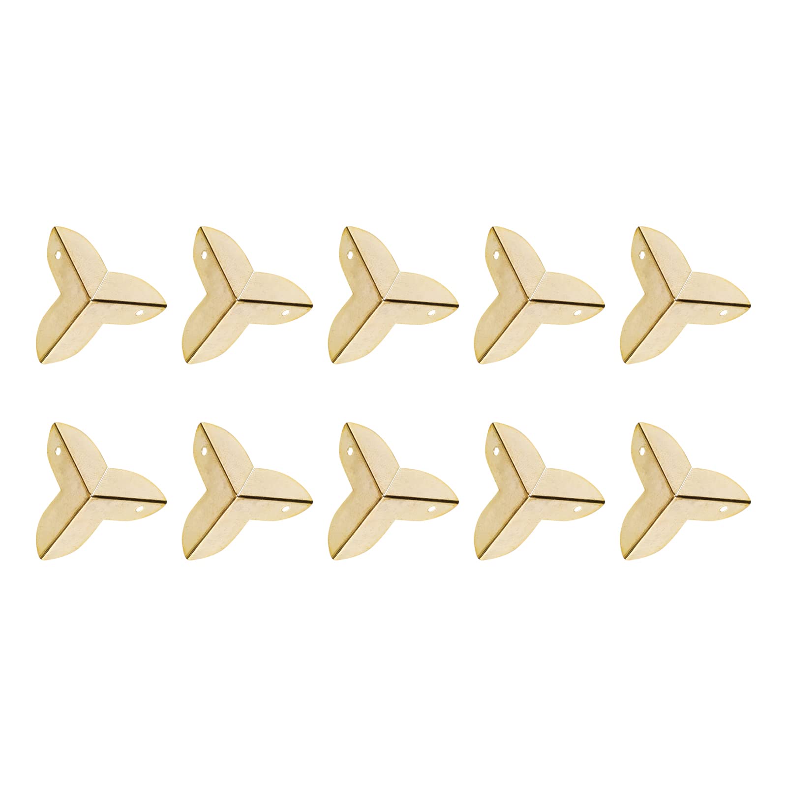 METALLIXITY Box Corner Protectors Decorative(22mm/0.87") 30Pcs, Metal Wood Case Edge Guard - for Furniture Table Wood Case, Brass