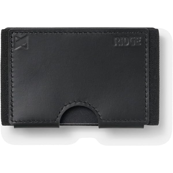 Portafoglio The Ridge Wallet Slim Nero, Blocco RFID, Cinturino In Pelle