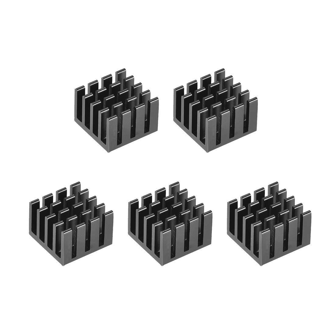 sourcing map Electronic Radiators Heatsink for MOS GPU IC Chip Black 14 x 14 x 10 mm 5pcs