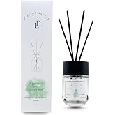 Preston and Lee Reed Diffuser Set | 100 ml (3.4 fl oz) Peppermint and Eucalyptus Scent | Reed Diffuser Set | Aromatherapy Diffusers | Reed Diffuser Oil for Home and Spa Fragrance