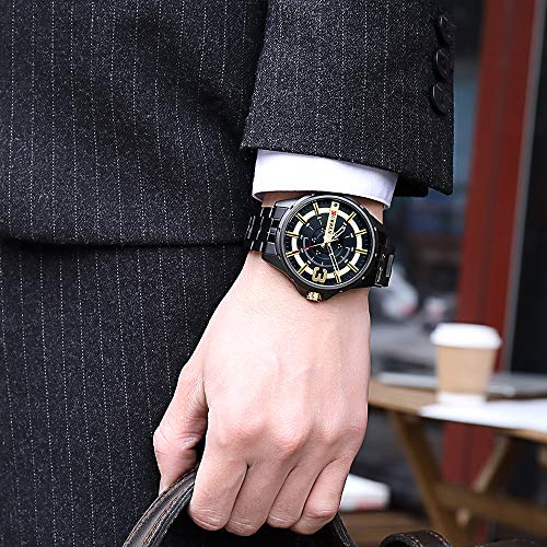 Relojes de oro para los hombres CURREN reloj de negocios reloj de los hombres moda cuarzo acero inoxidable pulsera impermeable - Imagen 3
