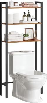 HOOBRO Over Toilet Storage Unit 3-Tier Bathroom Shelves Rustic Brown EBF41TS01 view 1