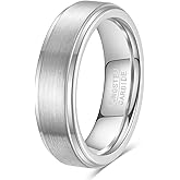 HXNIBATSAR 6mm 8mm Black/Gold/Silver/Purple Classic Tungsten Carbide Wedding Band Ring For Men Womem Matte Brushed Finish Comfort Fit Size 5-12