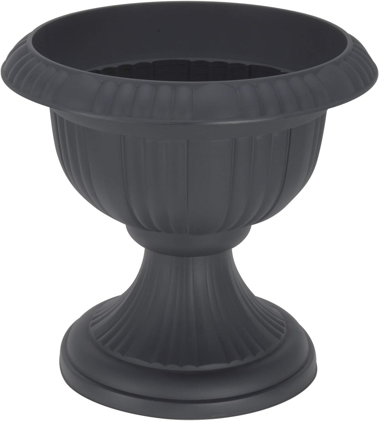 Koopp Large Grey Plastic Plant Pot Flower Planter Urn Planter On Pedestal 39cm Width Amazon.co