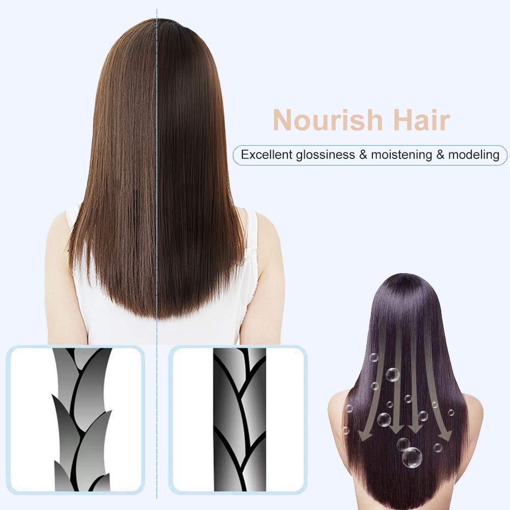 Megadream Hair Straightener, Flat Iron for Hair Styling 2 in 1 Straighten & Curl Tourmaline Ceramic Hair Straightener Brush Straight Hair Comb with Adjustable Temperature, LCD Display