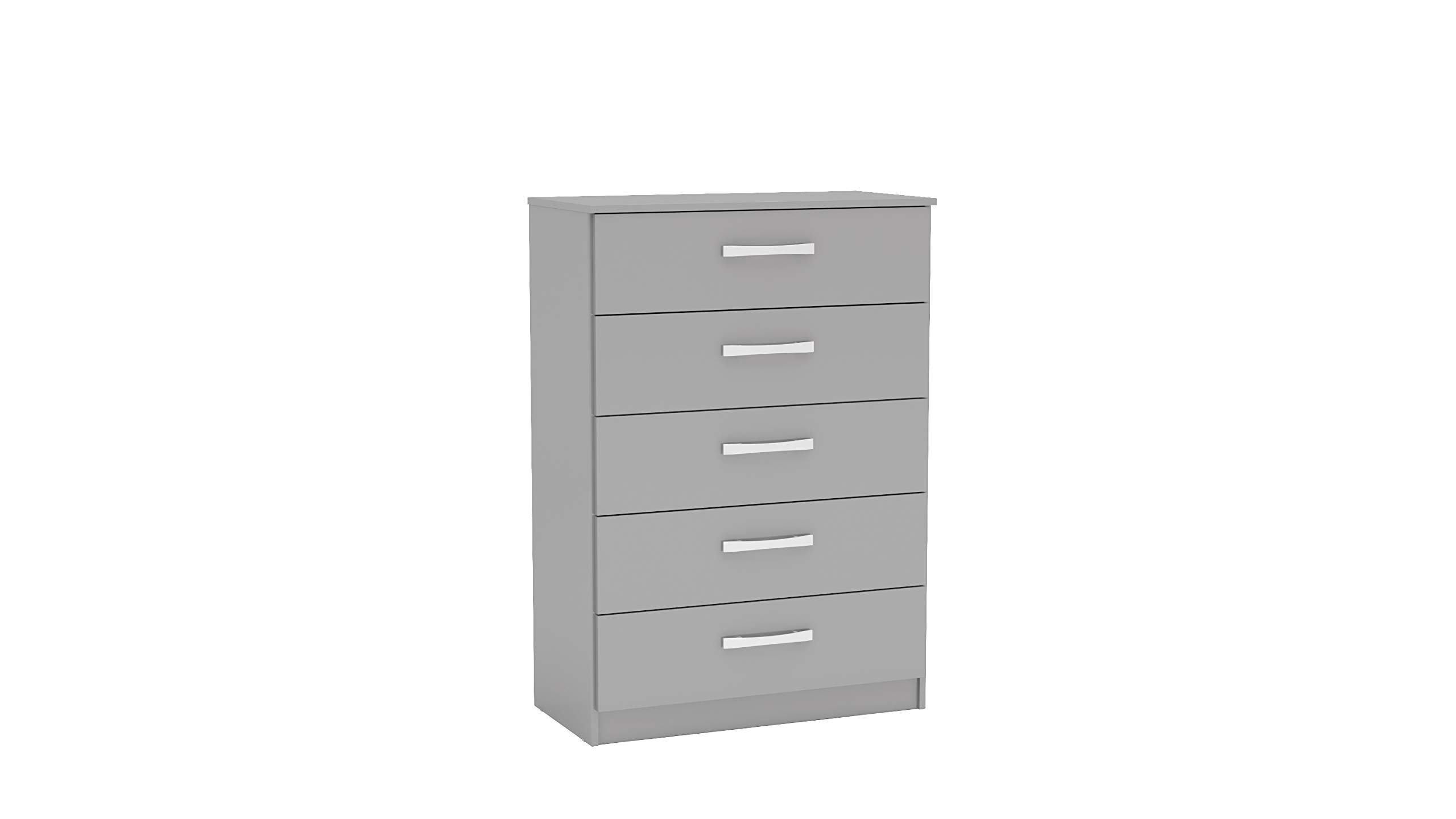 Birlea Lynx 5-Drawer Chest-High Gloss, Grey