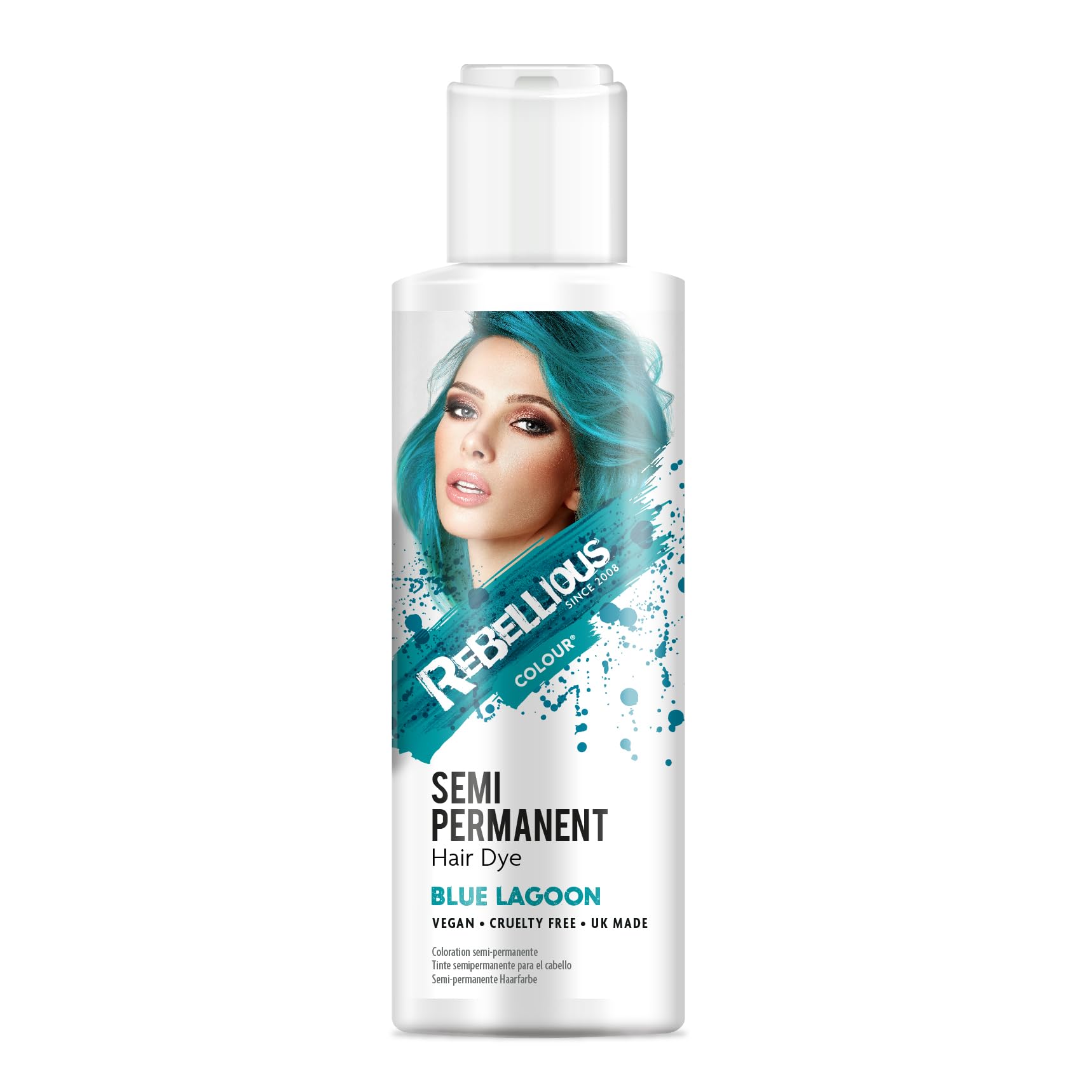 Rebellious Colours Vegan Semi Permanent Hair Dye Colour 100ml (Blue Lagoon)