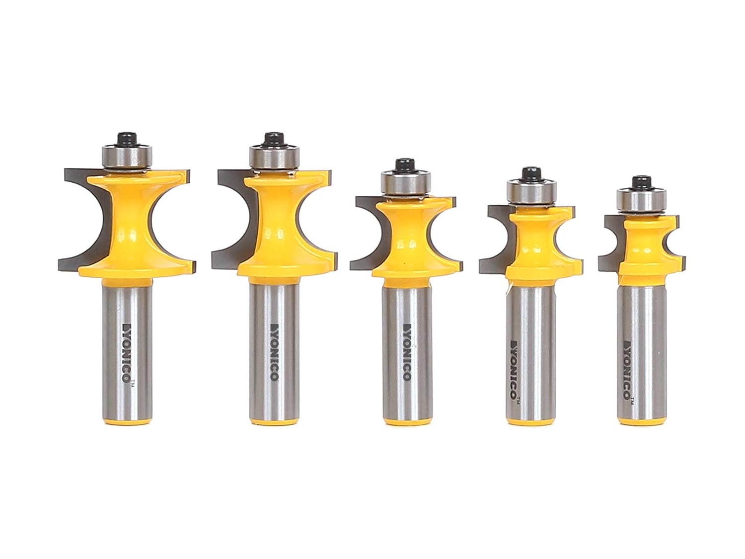Yonico 13516 5 Bit Corner Bead Router Bit Set 1/2Inch Shank