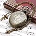 ALIENWOLF Pocket Watch Steampunk Pocket Watch with Chain for Men Women Bronze