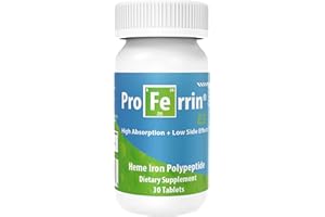 Proferrin ES- 10.5mg of high Absorbing Heme Iron Polypeptide. Made in The USA. 30 Tablets. Easy on The Gut. Not affected by Coffee, Calcium, or PPI's.