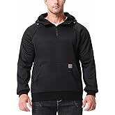 TerraFleet Men's Fashion Hoodie Fleece Warm Sweatshirt | Fleece-Lined Thickened Quarter-Zip Design Pullover Versatile