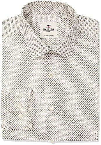 Ben Sherman Men's Geo Print Soho Spread Skinny Fit Dress Shirt