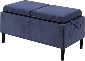 Convenience Concepts 143042BE Designs4Comfort Storage Ottoman, Blue