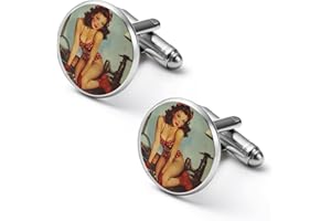 Vintage Sexy Pin-up Girls Men’s Cuff Links Tuxedo Studs Cufflinks for Business Wedding Shirts