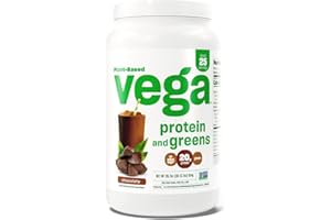 Vega Protein and Greens Protein Powder, Chocolate - 20g Plant Based Protein Plus Veggies, Vegan, Non GMO, Pea Protein for Women and Men, 1lbs (Packaging May Vary)