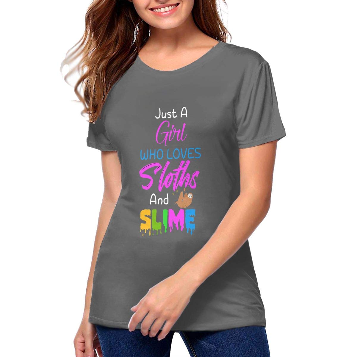 Just A Girl Who Loves Sloths And E Funny Tees Deep Heather T Shirt