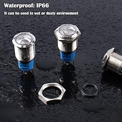 DMWD 5Pcs 16mm Latching Push Button Switch 12V 24V