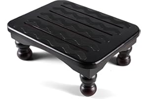 URFORESTIC Solid Wood Bed Step Stool Super Large/Bedside Steps for High Beds/Solid Wood Super Sturdy Hold Up to 500 LBS (Dark Brown)