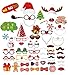 Moreteam Christmas Photo Booth Props Mask 52-Piece DIY Kit with 4-Piece Bookmark