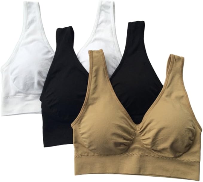 Genie Bra 3packwhite&black&nude, with Removable Pads (3X) Amazon.ca