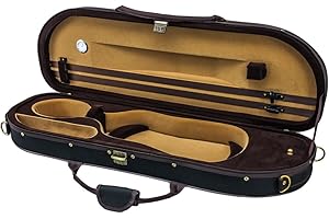 SKY MUSIC SKY Lightweight Half Moon Shaped Violin Case 4/4 Size (Black/Brown)
