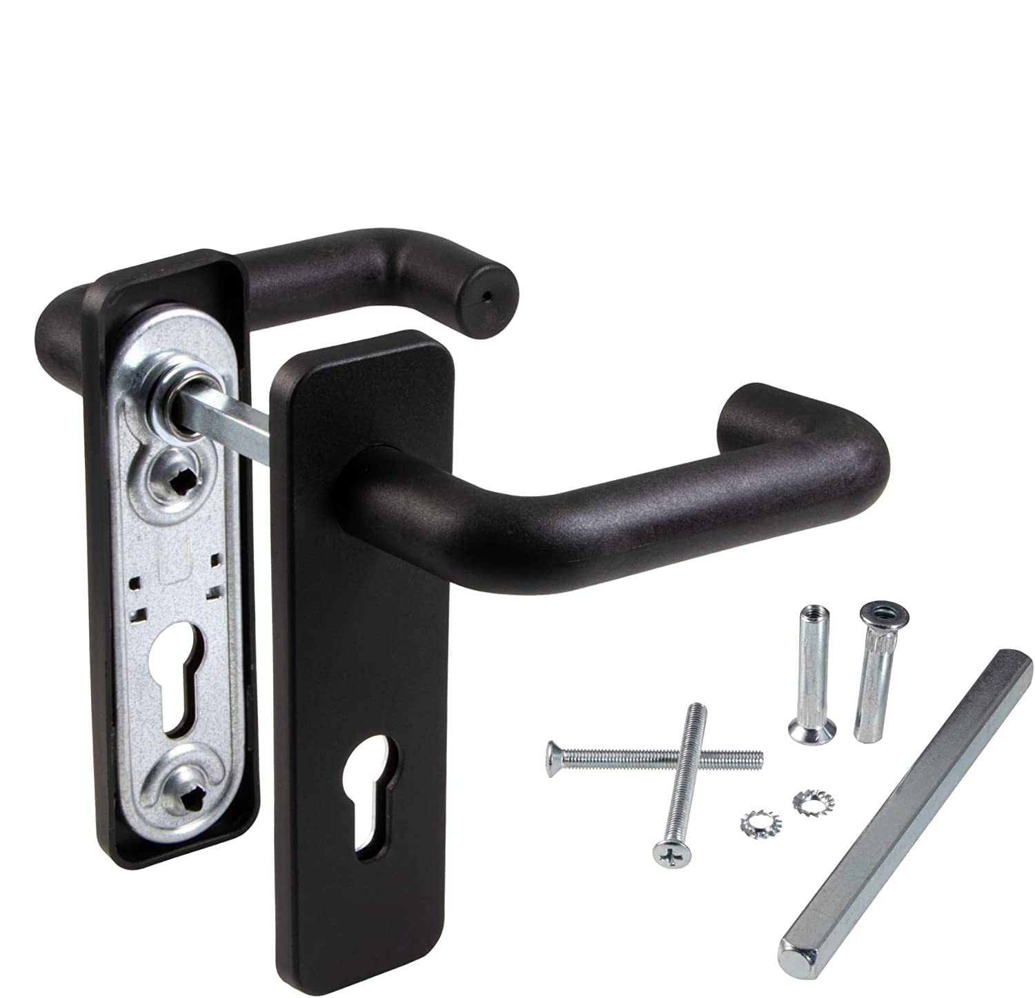 Door Handle Internal and External Hardware Set. Spring Loaded Lever Fire Resistant ADA & DDA Compliant for Home or Commercial Use. Fingerprint Free Coating. Door Thickness 55 to 70 mm
