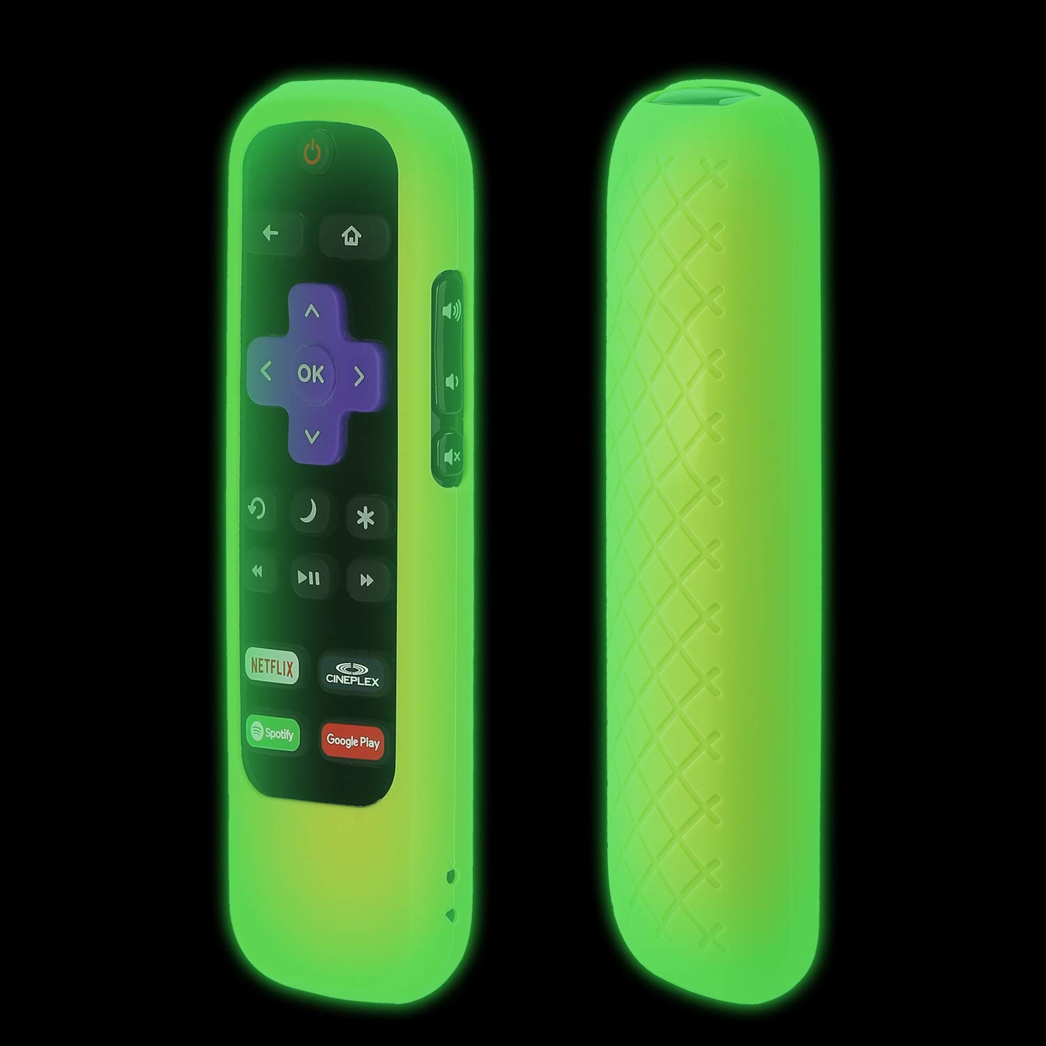Photo 1 of [Nightglow Green] Case for Roku Express Remote, Akwox Light Weight [Anti Slip] Shock Proof Silicone Cover for Roku Express/Roku Premiere RC68/RC69/RC108/RC112 Standard IR Remote [Lanyard Included]