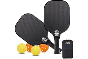 GORILLA GRIP Gorilla Gear USAPA Approved Pickleball Starter Set, Fiberglass Paddles with Bag and Balls, Indoor Outdoor Court Use, Comfortable Racket Grip, Oversized Sweet Spot Pickle Ball Paddle for Men, Women