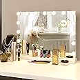 LilyHome Vanity/Makeup Mirror with Lights,10X Magnification,Large Hollywood Lighted Vanity Mirror with 15 Dimmable LED Bulbs,3 Color Modes,Touch Control for Bedroom,Tabletop or Wall-Mounted