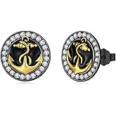 MEDWISE Anchor Earrings for Women 925 Sterling Silver Black Nautical Earrings Nautical Jewelry for Women 2025 Graduation Gifts for Her