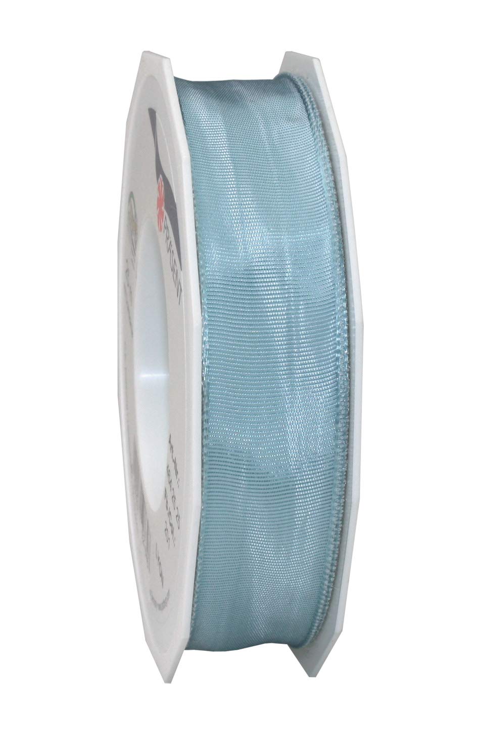 Präsent - Lyon Wired Taffeta Ribbon Aquamarine 25 mm Width, 25 m Length