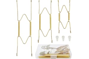 KAHIT Plate Hangers for The Wall, Plate Wall Hangers for Display Wall Plate Hangers Plate Holders for Displaying On Wall Plate Holder Platter Hangers for The Wall Plate Hanger (4"/6"/8" 3 Pack)