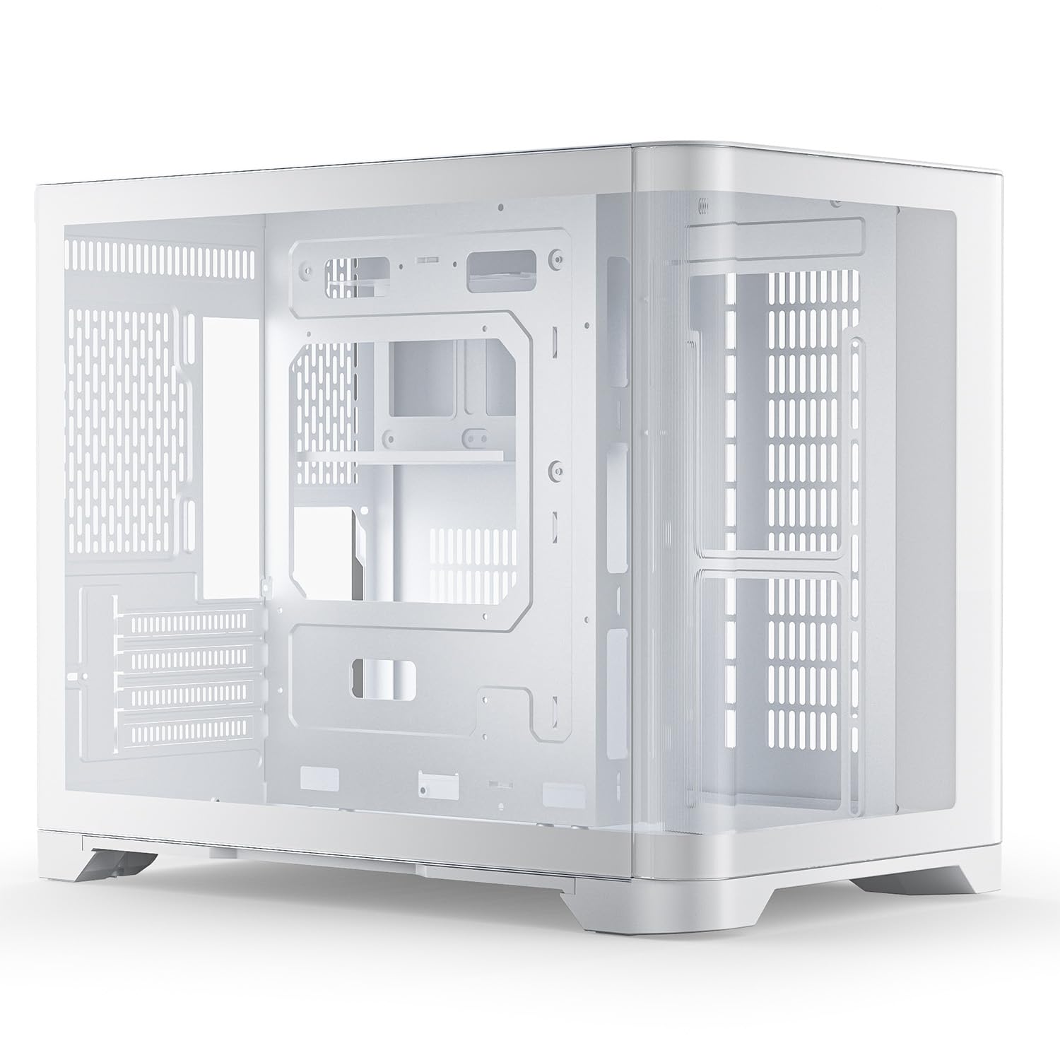 AsiaHorse Pegasus Micro ATX PC Case Dual Chamber 270° Full View Tempered Glass Huge Space MATX Gaming PC Case-360mm Radiator, RTX 40 Compatible, High Airflow Full-Tower MATX Computer Cases-White
