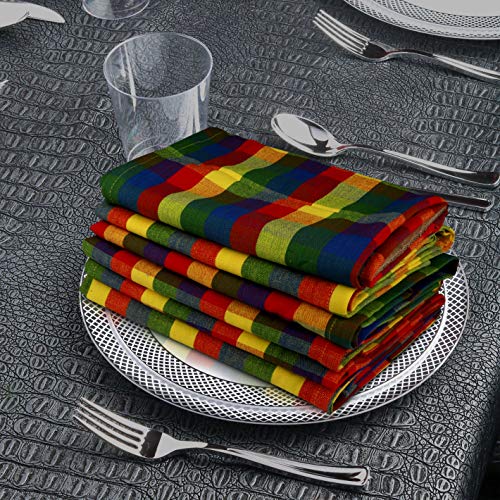 Urban Villa Dinner Napkins Prismatic Checks Cloth Napkins Set of 12