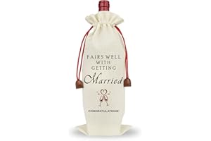 Raisingwell Wedding Wine Bag, Engagement Gifts for Couples, Wine Champagne Gift Bag With Drawstring, Mr and Mrs Marriage Wedding Gifts, Honeymoon Gifts - Getting Married 2
