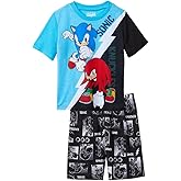Sonic The Hedgehog Boys' Shorts and Sleep Shirt Kids Sleepwear 2 Piece Pajama Set