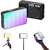 SmallRig RM 40C Mini LED RGB Video Light, 4800mAh Battery, LCD Display, Portable Camera Light for Tiktok Youtube Content Creators Photographer Gifts, 2500K-10000K CRI 96 TLCI 99, Magnetic Mount - 5359