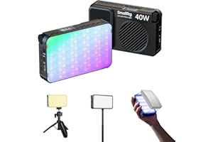 SmallRig RM 40C Mini LED RGB Video Light, 4800mAh Battery, LCD Display, Portable Camera Light for Tiktok Youtube Content Creators Photographer Gifts, 2500K-10000K CRI 96 TLCI 99, Magnetic Mount - 5359
