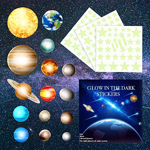 HORIECHALY Glow in The Dark Stars and Bright Solar System Wall