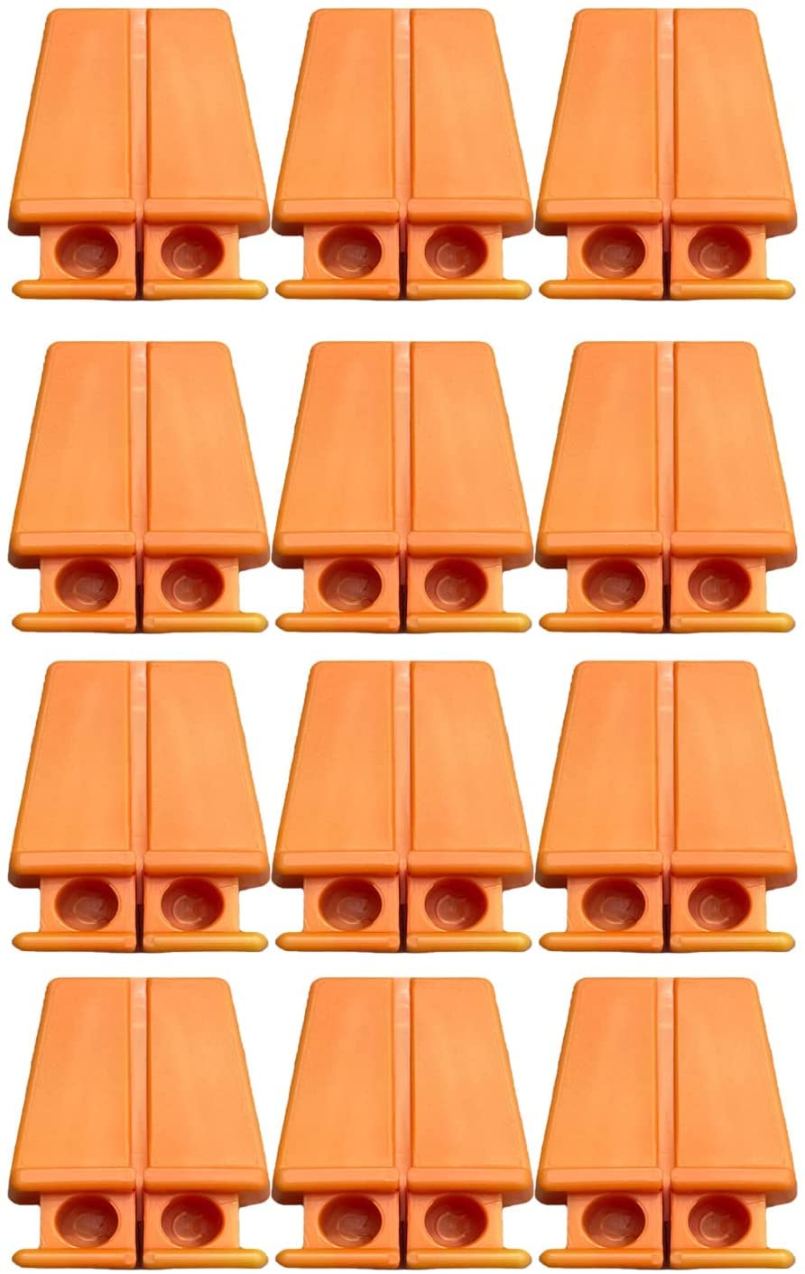 Brick Line Blocks [12 Pack] for Bricklaying Straight Bricks Orange Corner Line Anchor Blocks (12 Blocks)