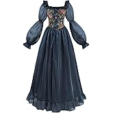 NSPSTT White Renaissance Dress Women Fairy Dress Victorian Medieval Costume