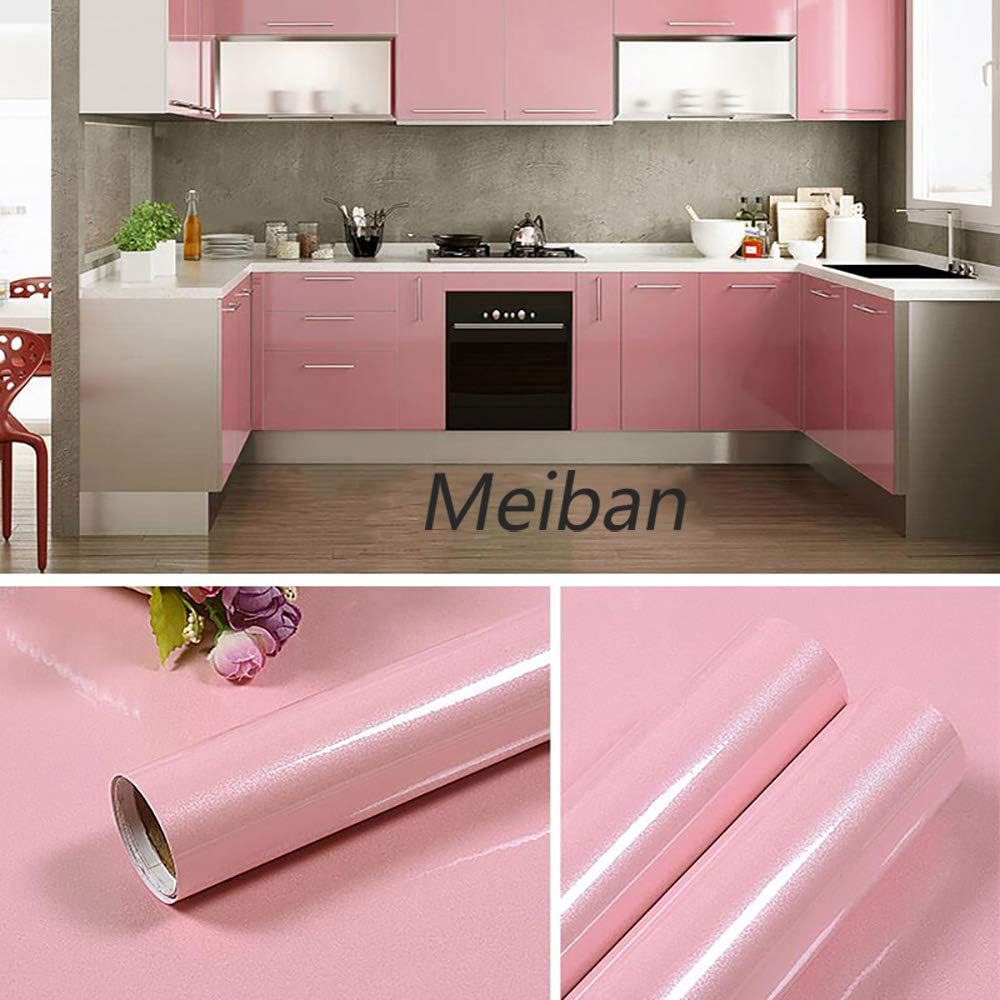 Hode Pink High Gloss Vinyl Wrap for Furniture Waterproof Sticky Back Plastic Roll Peel and Stick Self Adhesive Wallpaper - Image 3