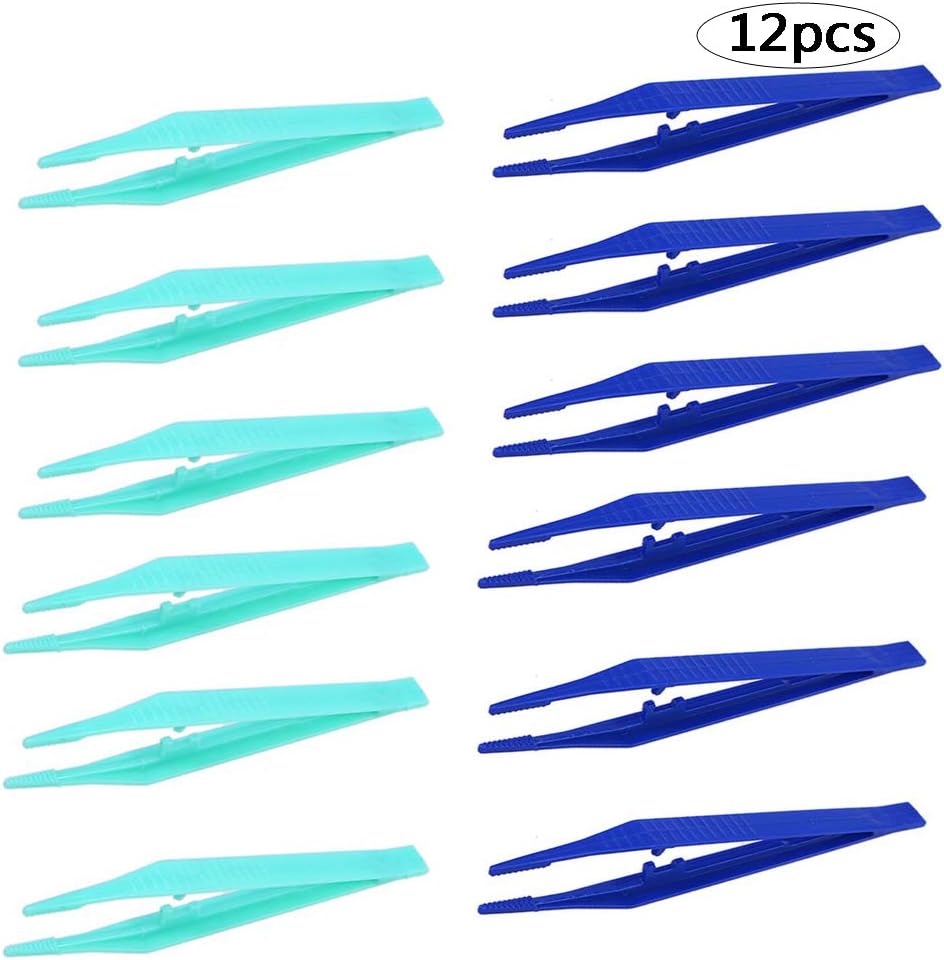 BinaryABC Disposable Plastic Tweezers Beads Medical Craft Tweezers