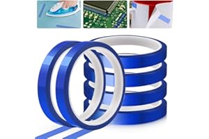 Snillok 6 Rolls Heat Resistant Tape for Heat Press, 10mm x 33m High Temp Tape Sublimation Blanks Thermal Tapes Heat Vinyl Pre